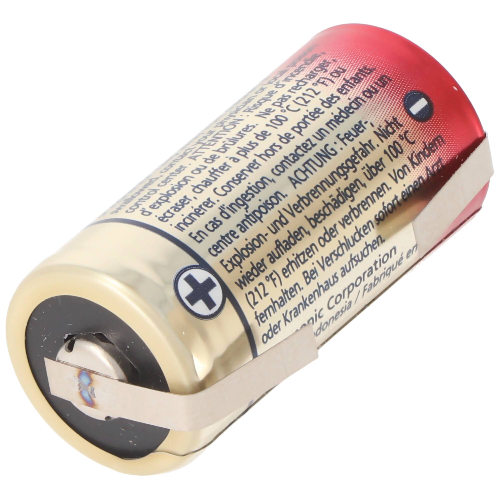 Panasonic Photo Power CR123A Lithium Batterie 3 Volt Lithium Batterie, wählbar mit Lötfahnen in Z-Form und in U-Form Löt