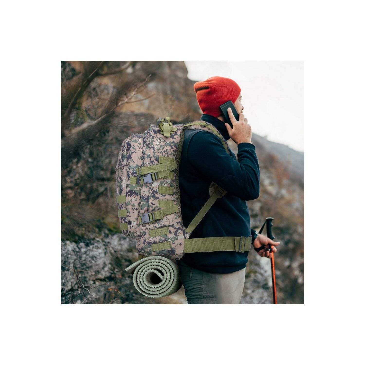 FORCELL Ranger Tactical Rucksack LYNX 30 Liter Camping Rucksack Wander Tasche Camouflage Wald