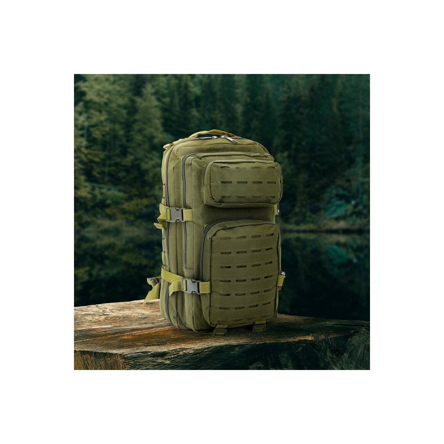 FORCELL Ranger Tactical Rucksack FALCON Laser Cut 30 Liter Camping Rucksack Wander Tasche Olive