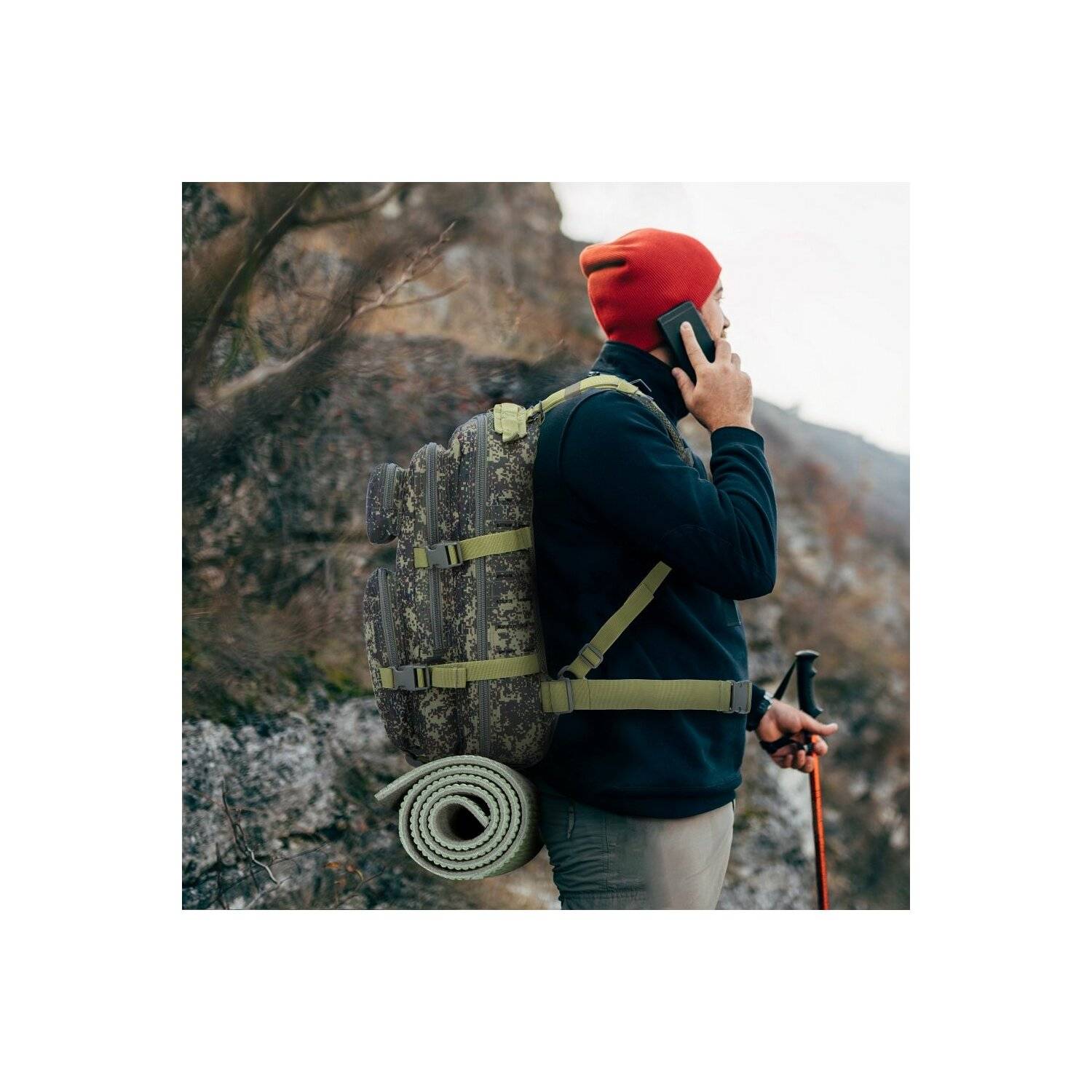 FORCELL Ranger Tactical Rucksack FALCON Laser Cut 30 Liter Camping Rucksack Wander Tasche Camouflage Wald