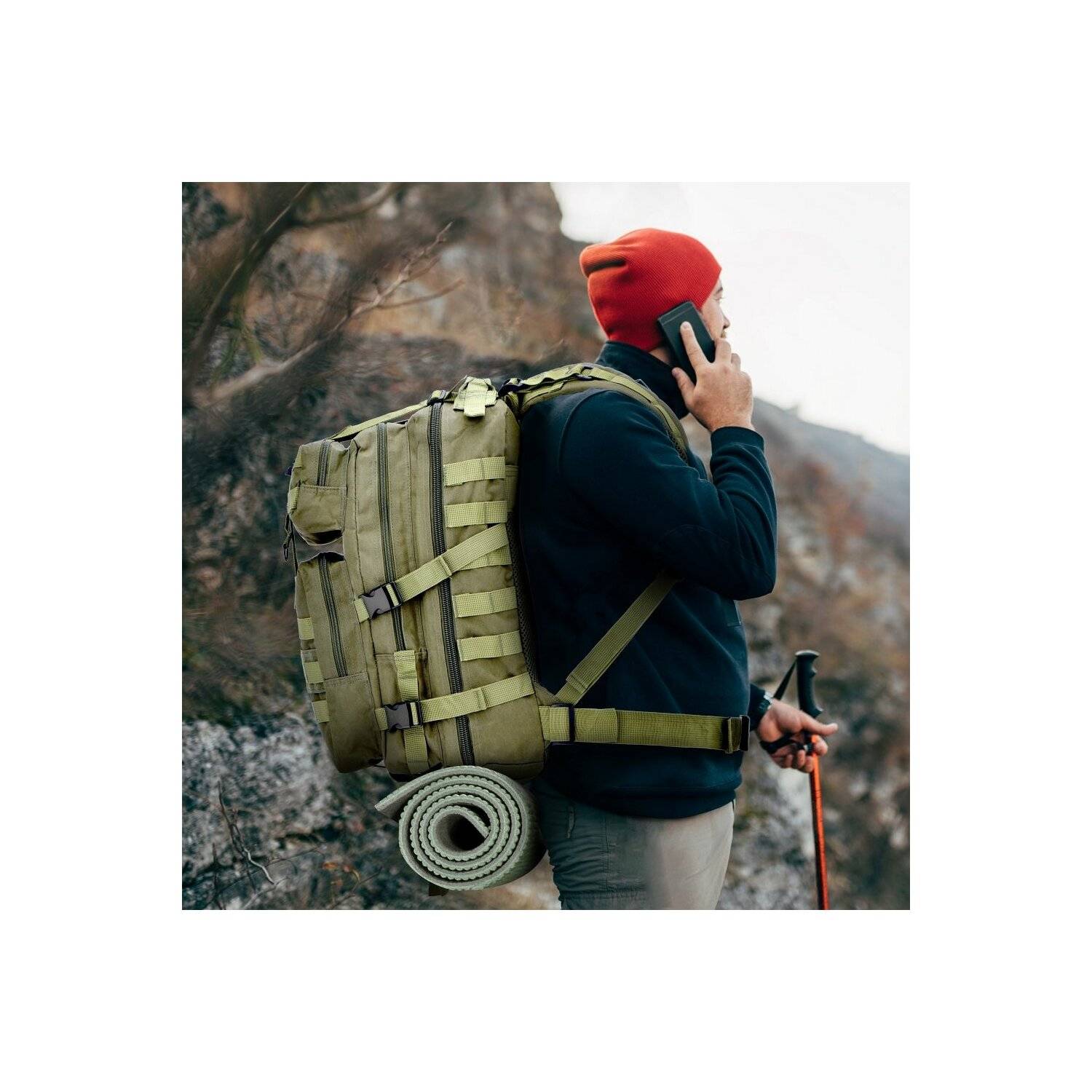 FORCELL Ranger Tactical Backpack SHARK 35 Liter Camping Rucksack Wander Tasche Olive