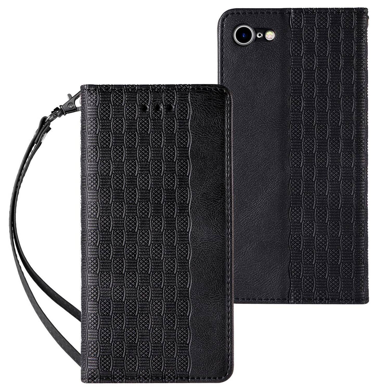 Magnetband Hülle Tasche Beutel-Geldbörse + Mini Lanyard Anhänger kompatibel mit Xiaomi Redmi Note 11 Schwarz
