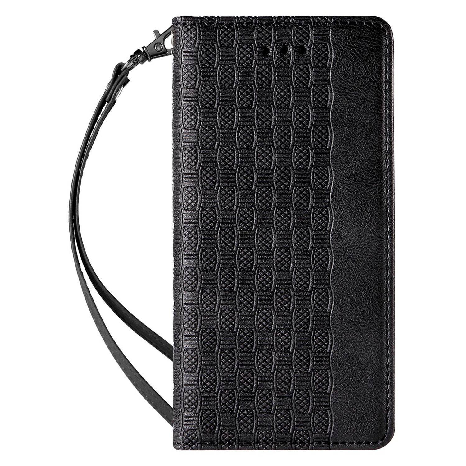 Magnetband Hülle Tasche Beutel-Geldbörse + Mini Lanyard Anhänger kompatibel mit Xiaomi Redmi Note 11 Schwarz