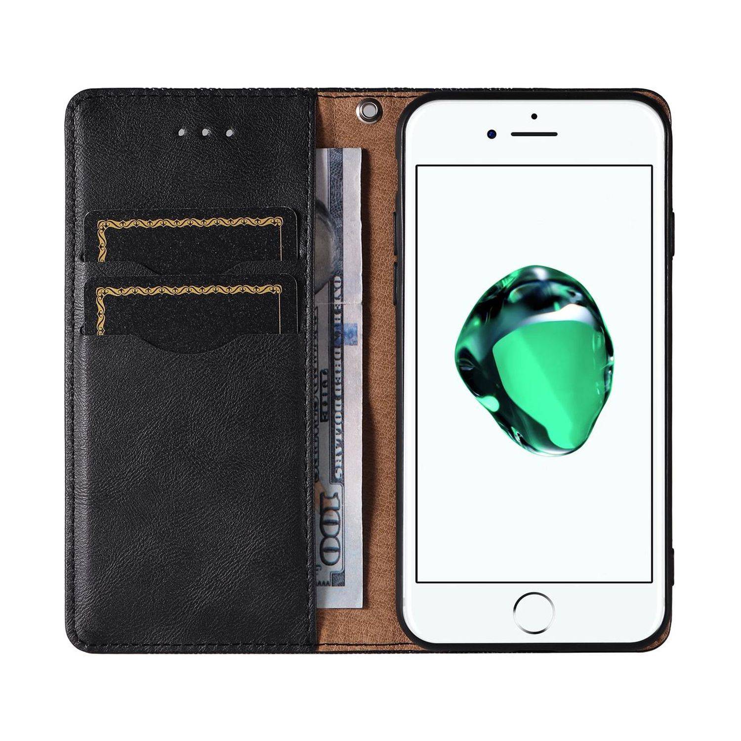 Magnetband Hülle Tasche Beutel-Geldbörse + Mini Lanyard Anhänger kompatibel mit Xiaomi Redmi Note 11s Schwarz