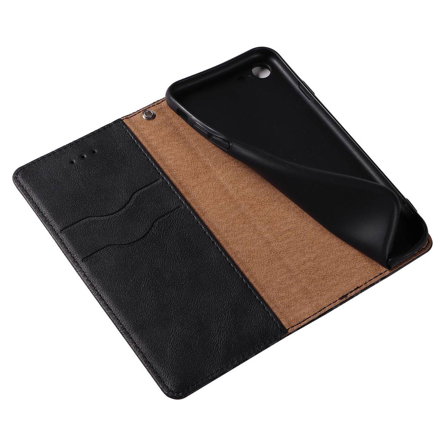 Magnetband Hülle Tasche Beutel-Geldbörse + Mini Lanyard Anhänger kompatibel mit Xiaomi Redmi Note 11 Pro Schwarz