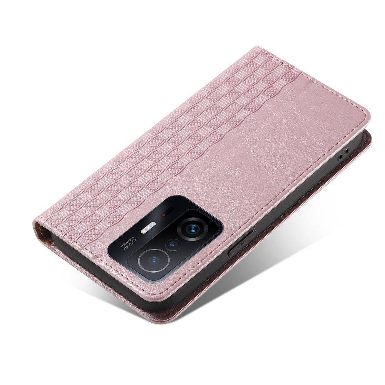 Magnetband Hülle Tasche Beutel-Geldbörse + Mini Lanyard Anhänger kompatibel mit Xiaomi Redmi Note 11 Pro Rosa
