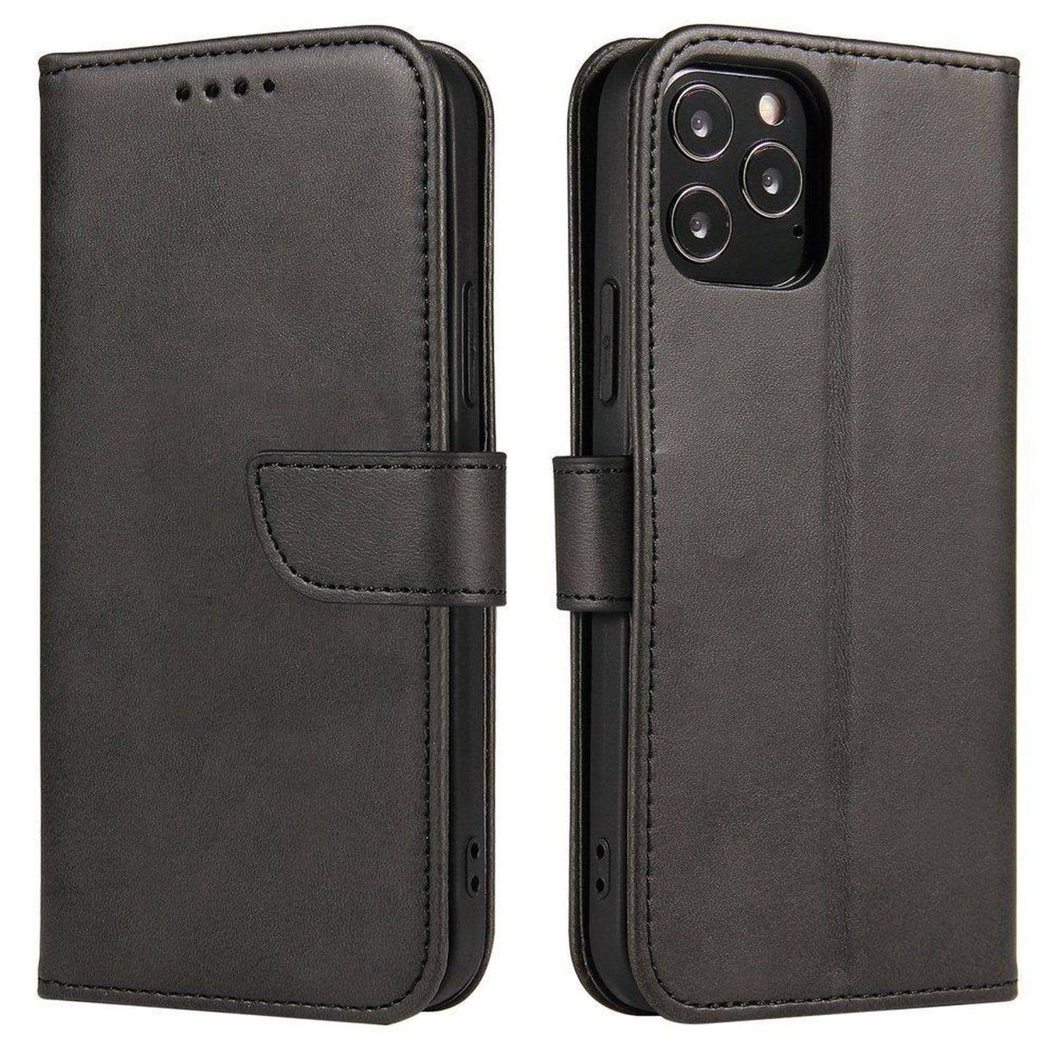 Premium Magnet Case Buch Tasche Schutzhülle aufklappbare Hülle Standfunktion Zubehör für Motorola Moto G82 Schwarz