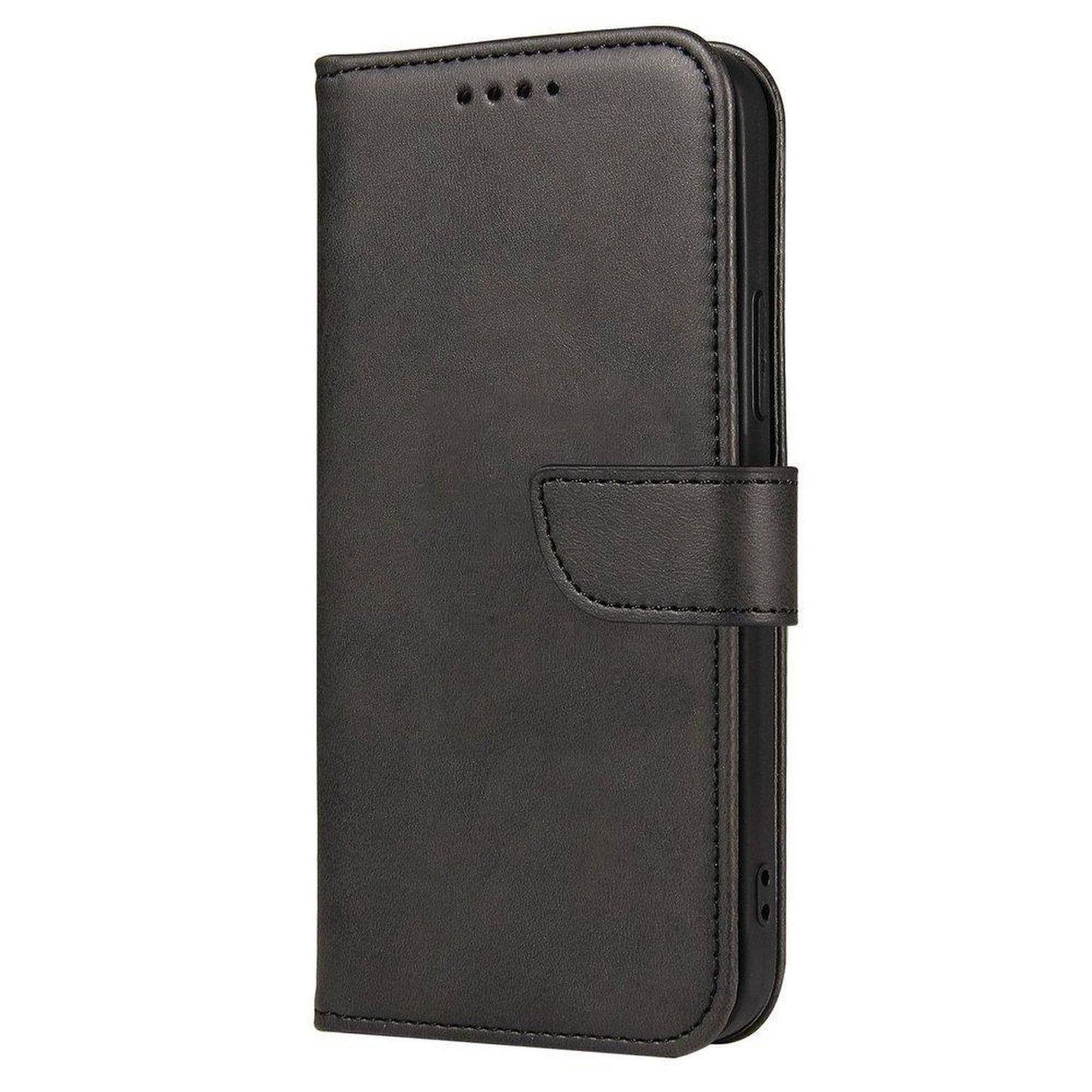 Premium Magnet Case Buch Tasche Schutzhülle aufklappbare Hülle Standfunktion Zubehör für Motorola Moto G82 Schwarz