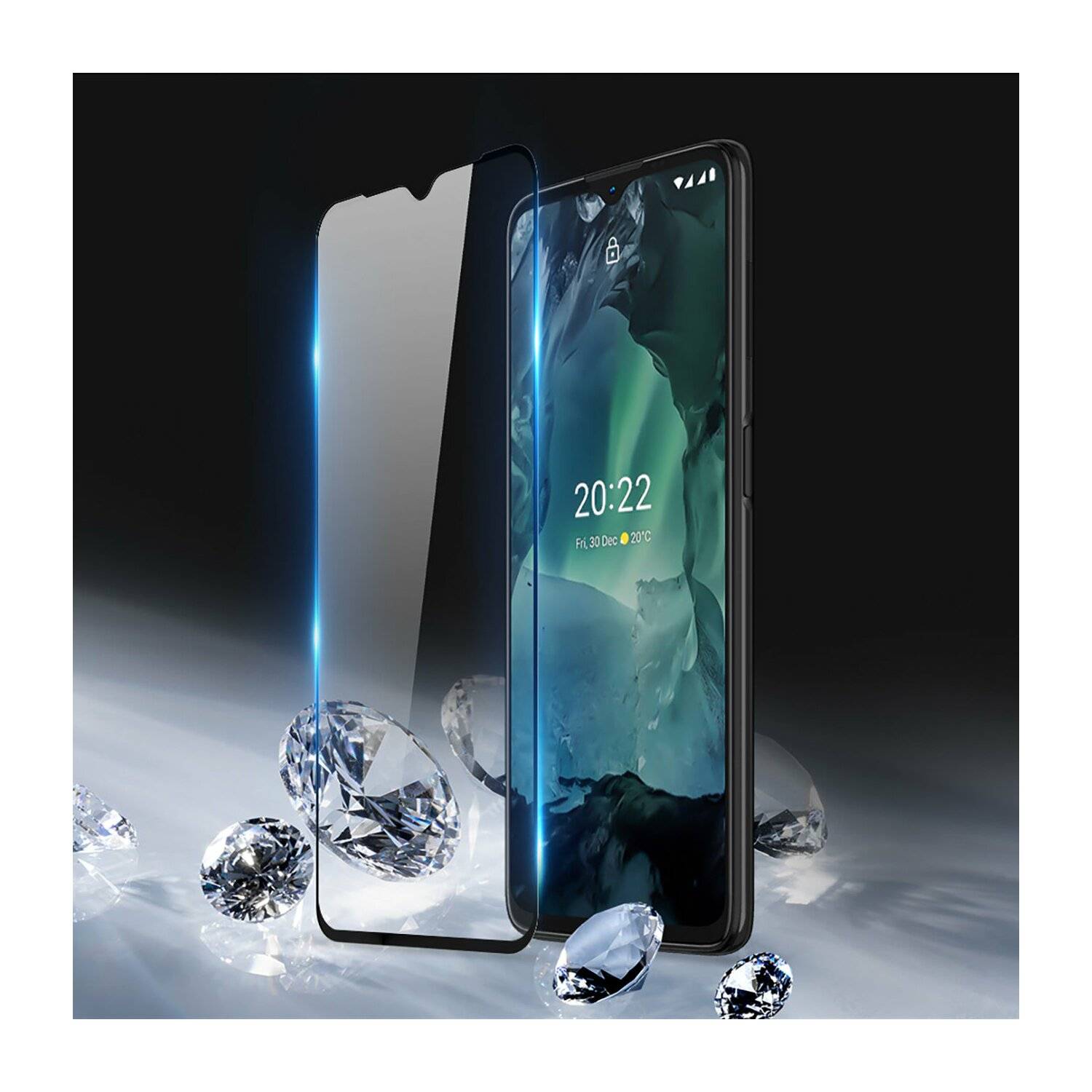 5D Schutz Glas kompatibel mit Nokia G21 / G11 Curved Folie Vollständig Klebend und Abdeckung