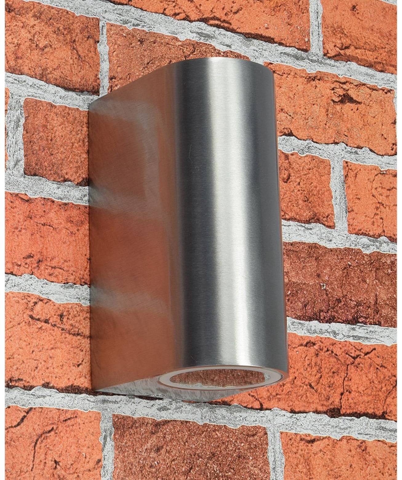 CHILITEC Wandleuchte CTW-2, IP44, 2x GU10, Edelstahl