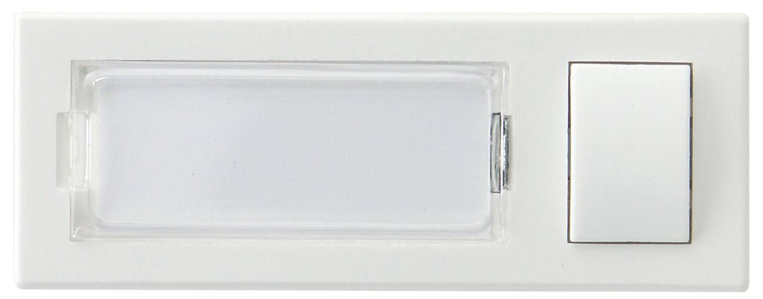 Klingeltaster mit Namensschild, weiß Kunststoff, 91x32x18mm