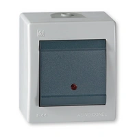 ALING-CONEL Aufputz Wechselschalter mit Glimmlampe (Wippschalter) 10AX/250V~ / IP 44 - Grau ALING-CONEL Aufputz Wechselschalter mit Glimmlampe (Wippschalter) 10AX/250V~ / IP 44 - Grau