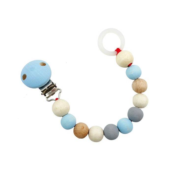 Hess Schnullerkette nature blue, natur