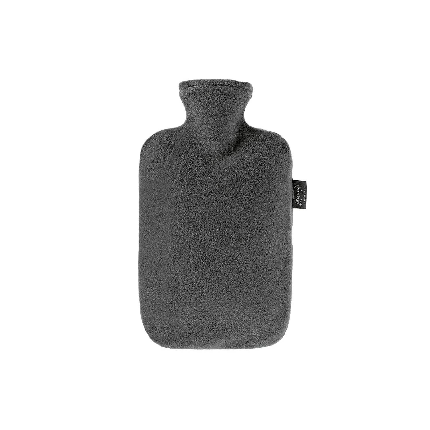 fashy Wärmflasche Fleecebezug 2 Liter, anthrazit