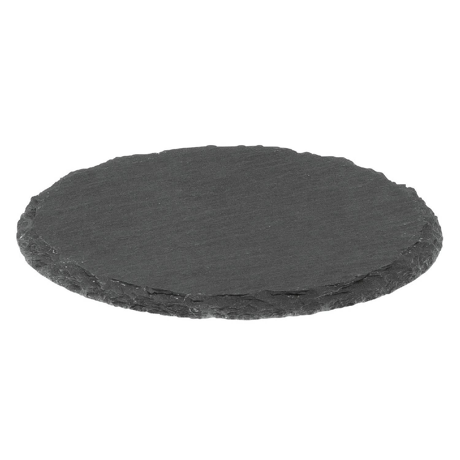 Westmark 8 Untersetzer in Bambusbox, Naturschiefer, Ø 10 cm, schieferfarben/natur, 9-teilig (1 Set)