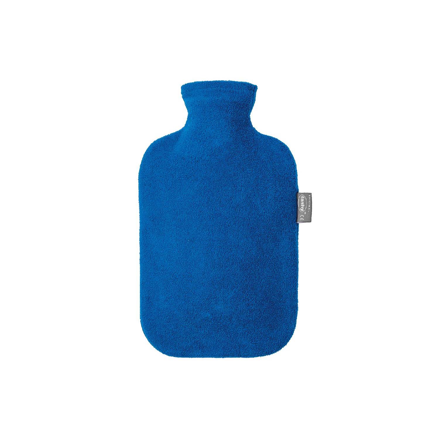 fashy Wärmflasche Fleecebezug, 2 Liter, saphier