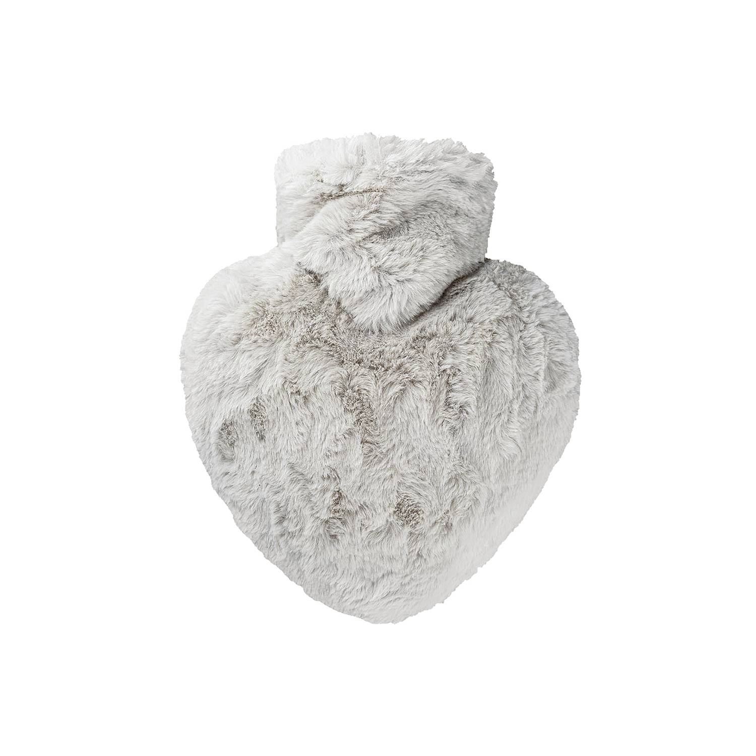 HUGO FROSCH Wärmflasche "Herz", Langhaar Flausch, 1 Liter, taupe