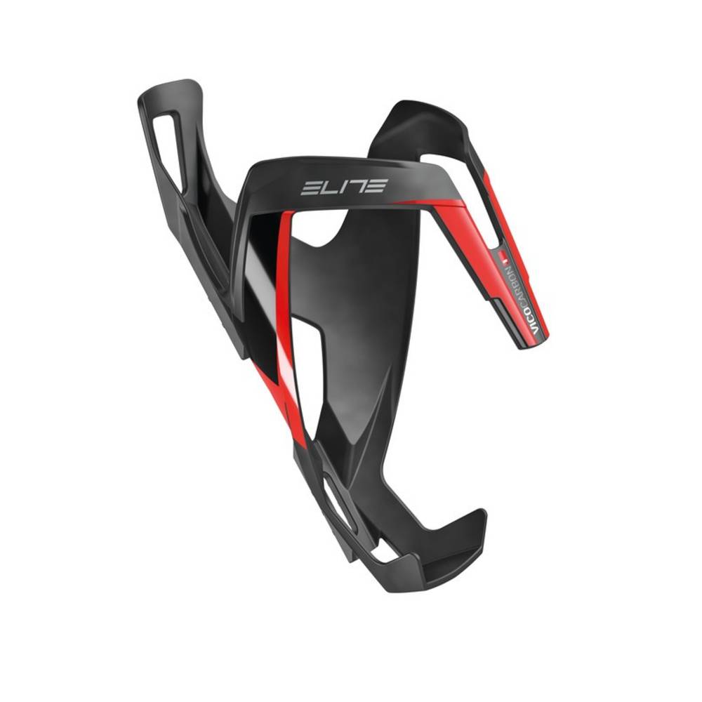 Elite Trinkflaschenhalter Vico Carbon, schwarz matt/rot