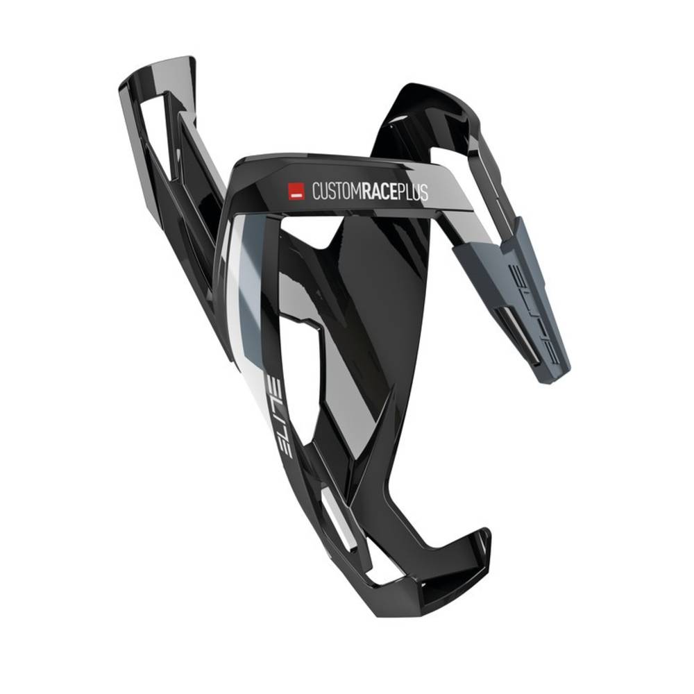 Elite Trinkflaschenhalter "CustomRacePlus", glanzschwarz/weiß