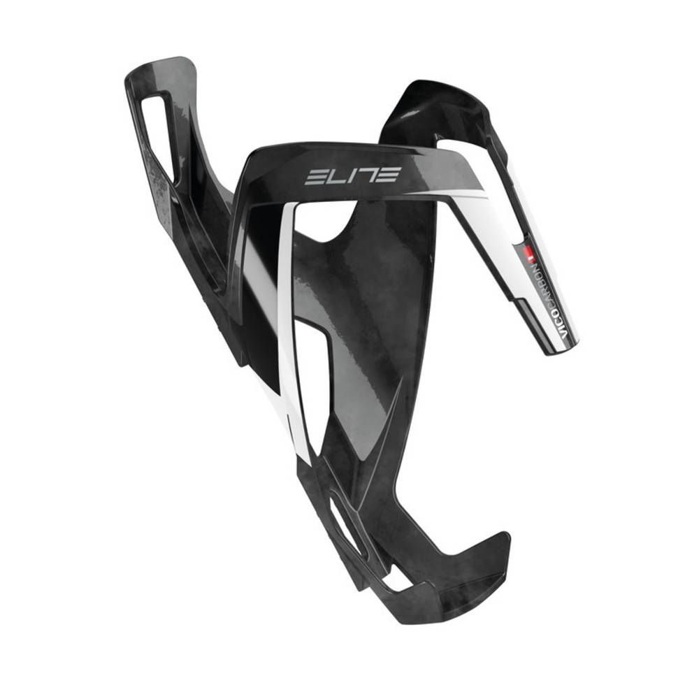 Elite Trinkflaschenhalter "Vico Carbon", schwarz glänzend/weiß