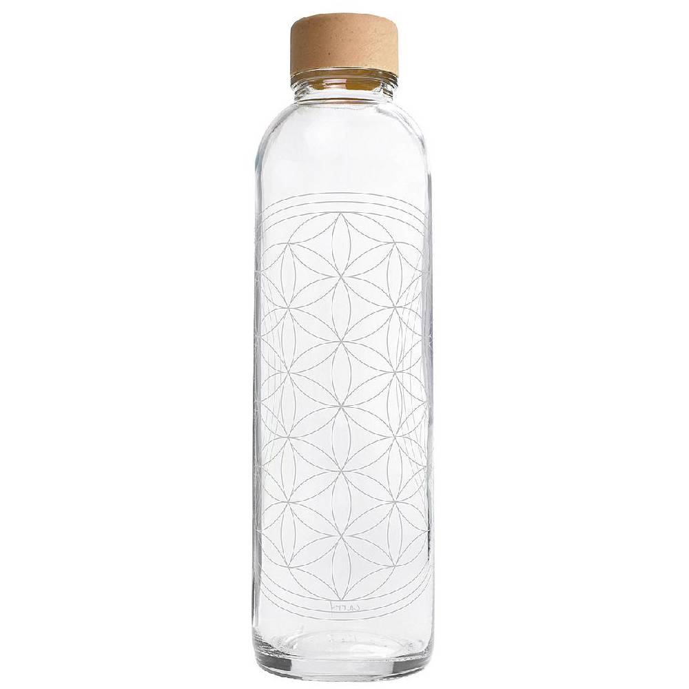 Carry Trinkflasche 0,7l Flower of Life, klar/weiß