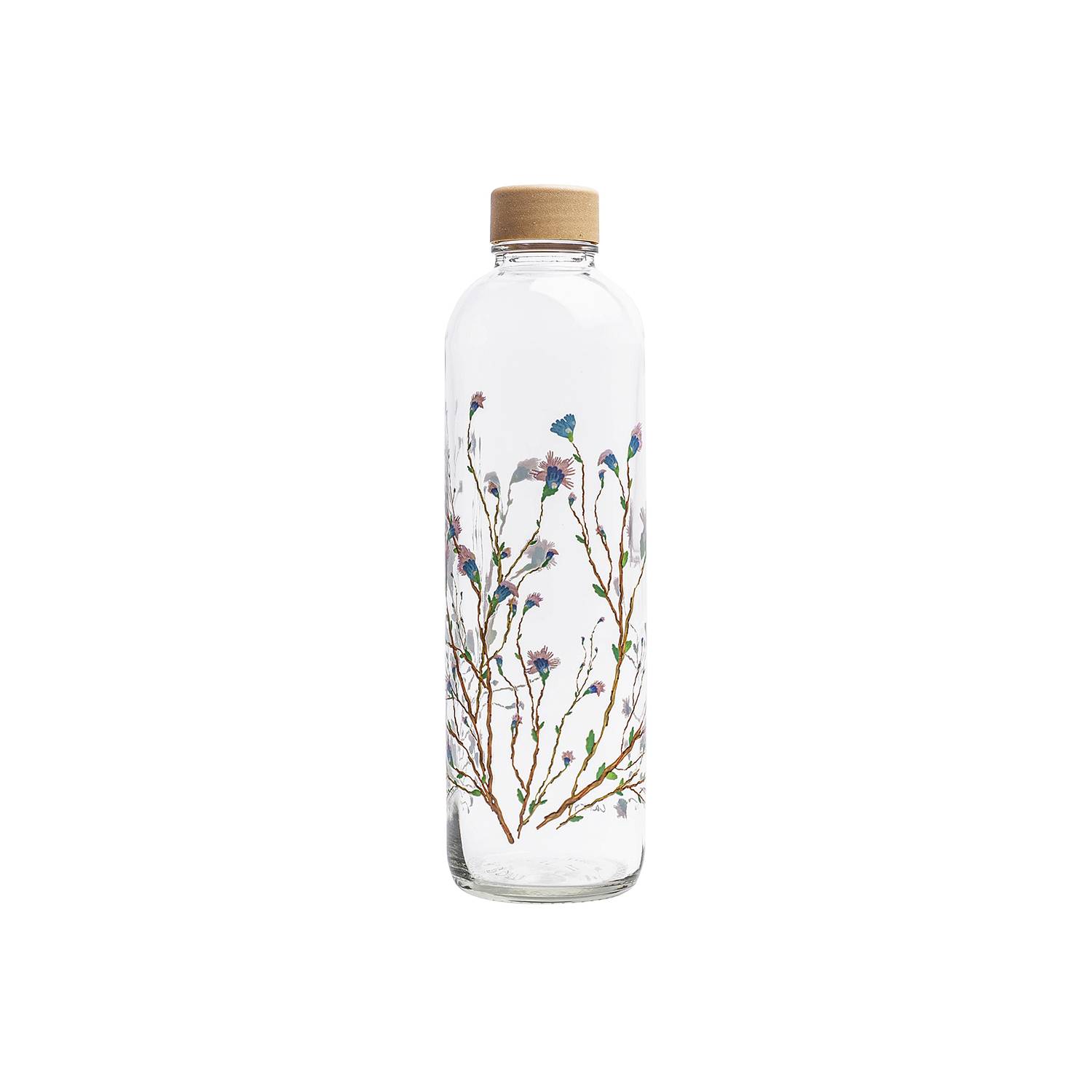 Carry Trinkflasche Hanami, Glas Ø 8,5 cm, 1 l, H 29 cm, klar/mehrfarbig