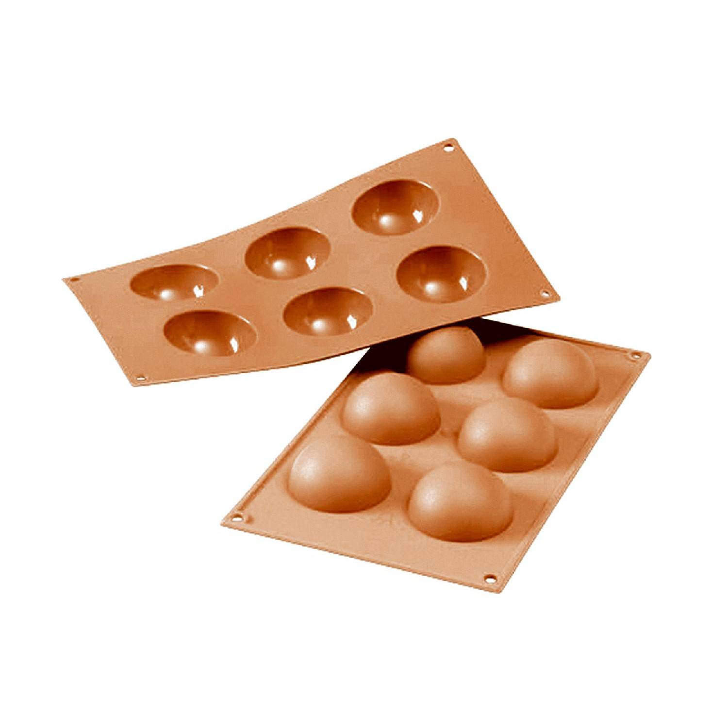 Silikomart Muffinbackform Halbkugel 6er Ø6cm H 3cm Silikon, terracotta