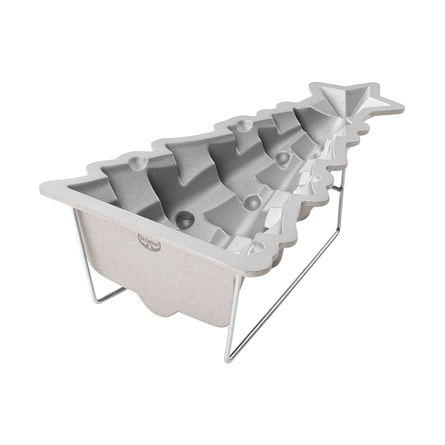 Dr. Oetker Motivbackform Tannenbaum 25,5x15x7cm inkl. Ständer, silber