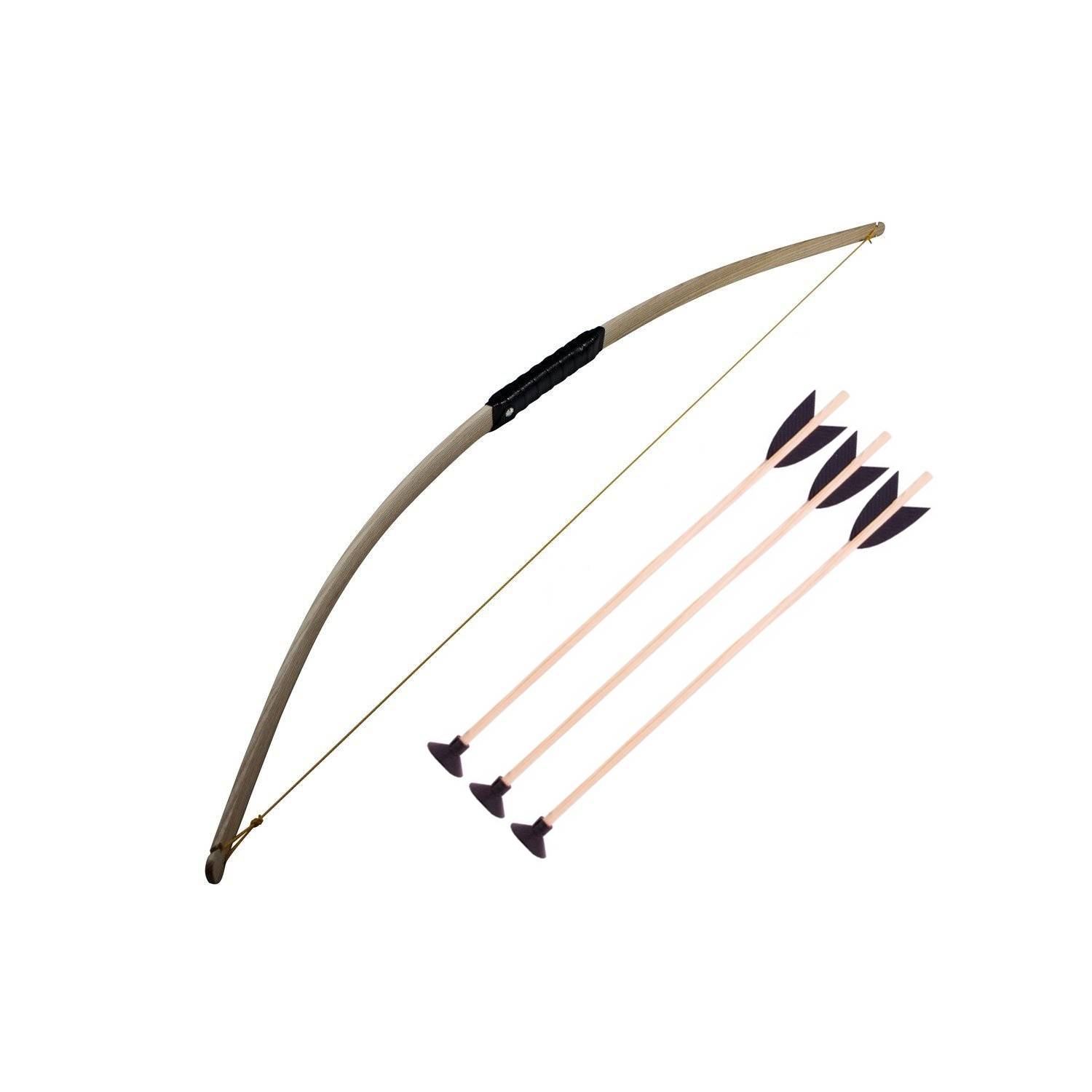 BestSaller 1203 Reiter Sportbogen 80cm, aus Eschen Holz inklusive 3 Pfeile, natur, 4-teilig (1 Set)