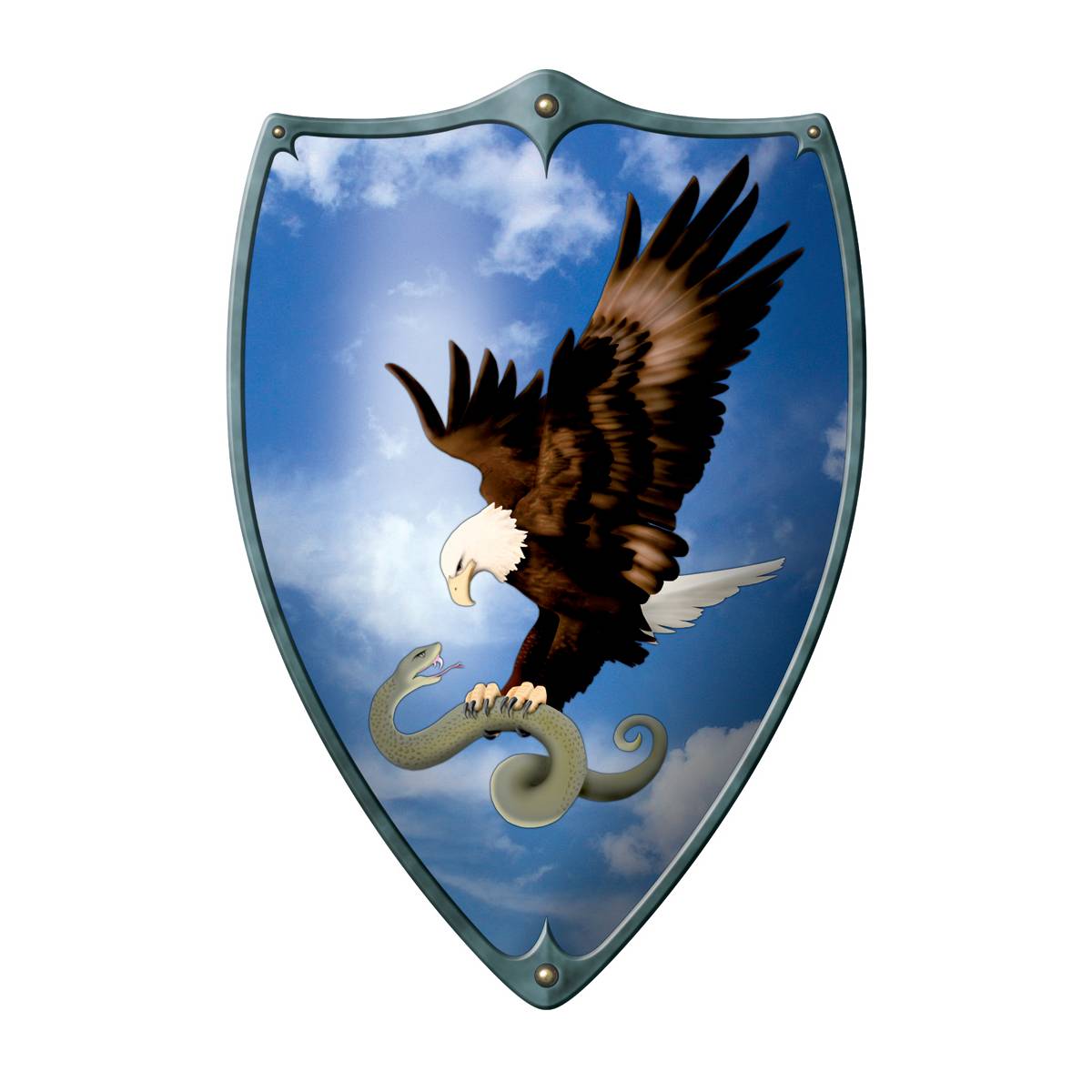 BestSaller 1160 Ritterschild "Eagle & Snake" mit Adler & Schlangen Motiv, Holz, 49 x 32 cm, mehrfarbig