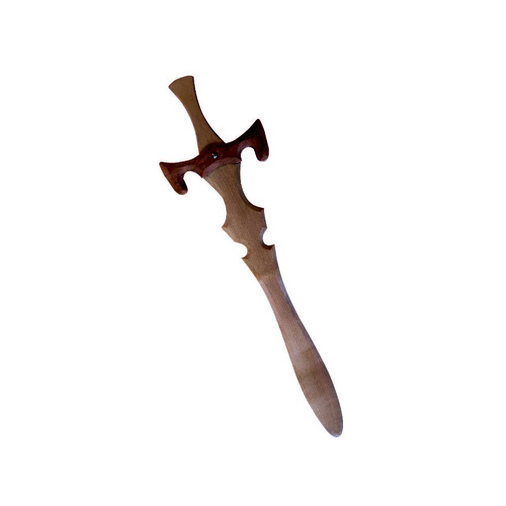 BestSaller 1118 Drachentöter Ritterschwert aus Holz für Rollenspiel, Birken / Erle, geölt, 60 cm, natur/braun