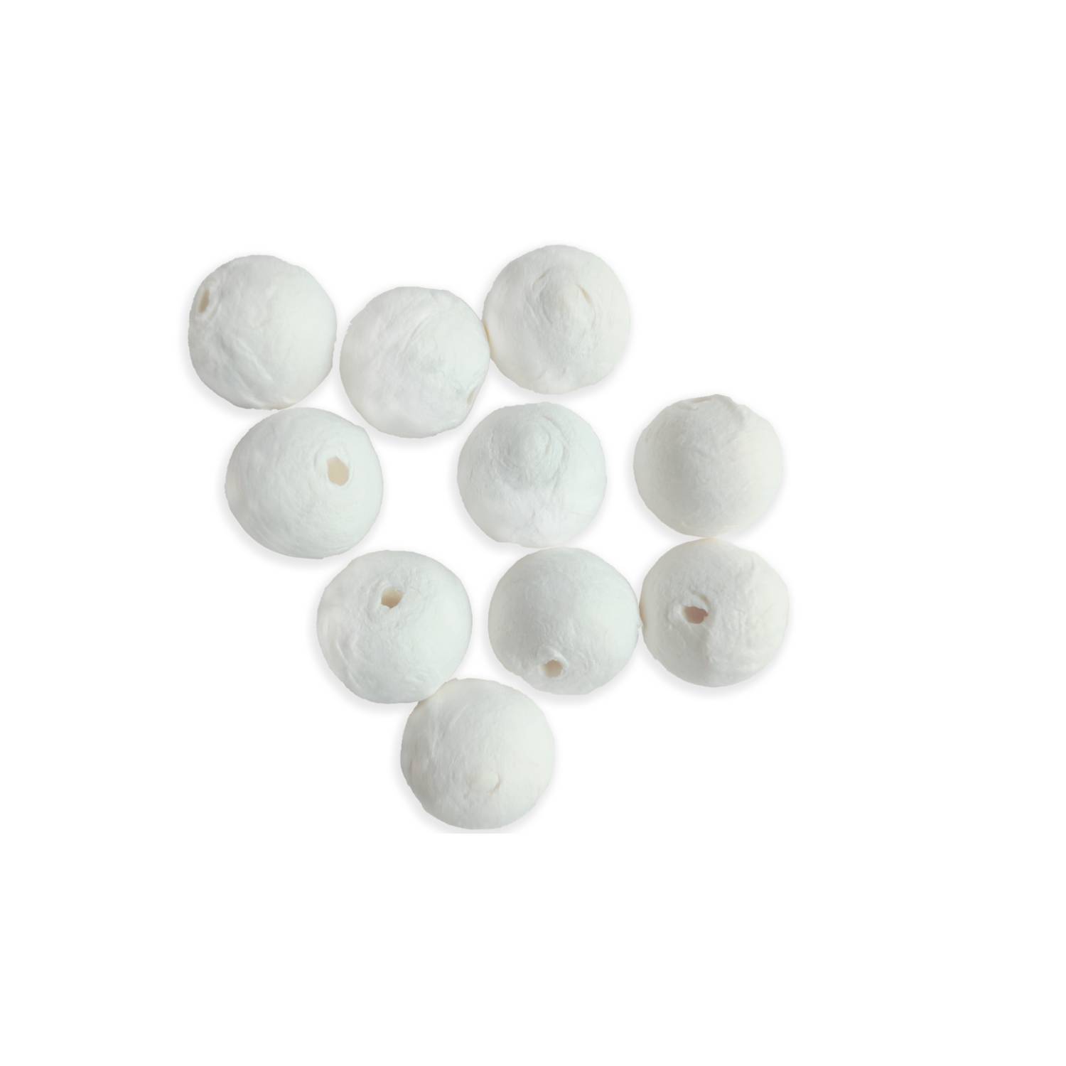BestSaller 12359 Papierkugeln für Schleudern, Wattekugeln mit Bohrung, weiß (10er Pack)