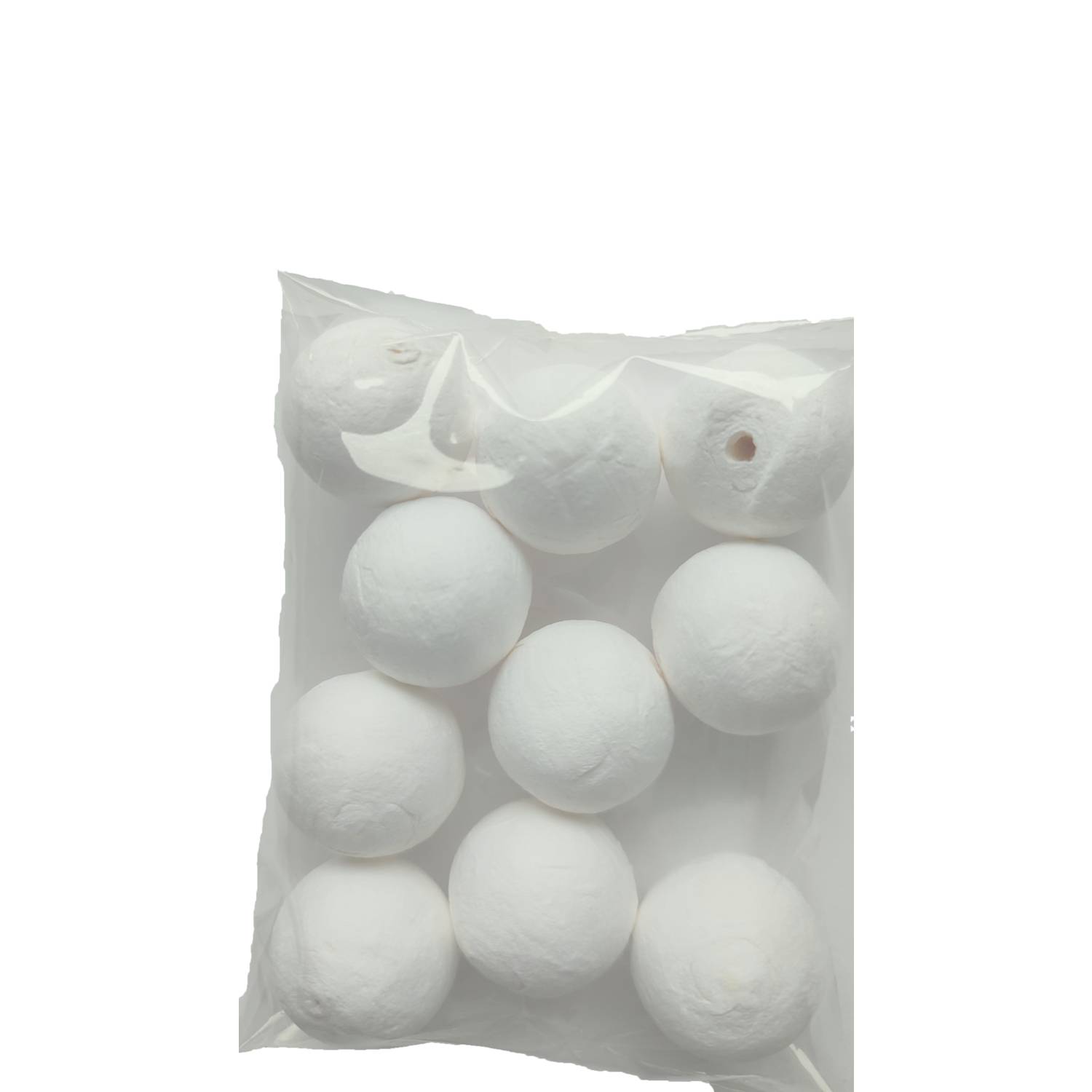 BestSaller 12359 Papierkugeln für Schleudern, Wattekugeln mit Bohrung, weiß (10er Pack)
