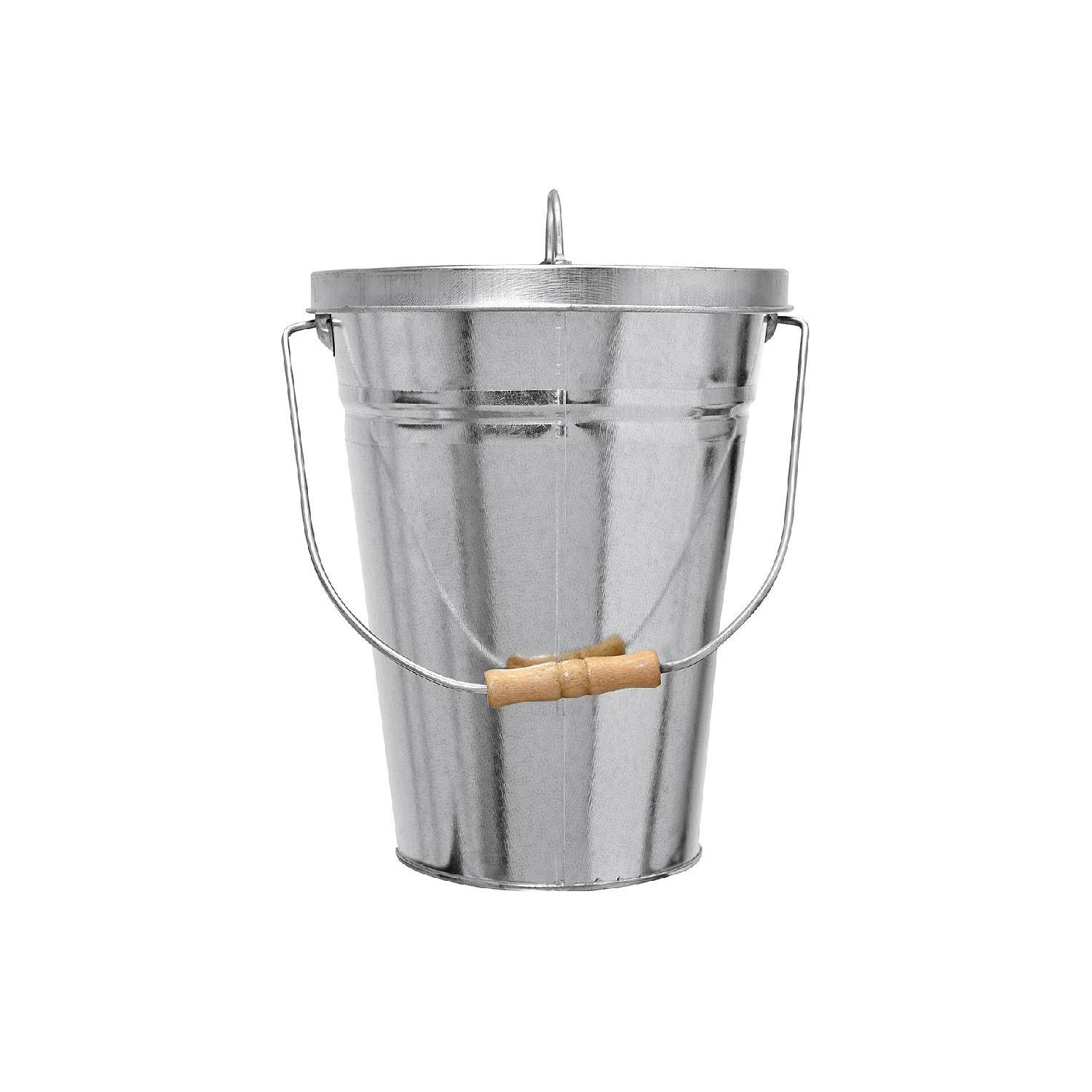 FIREFIX Ascheeimer 12,5l oval verzinkt, silber