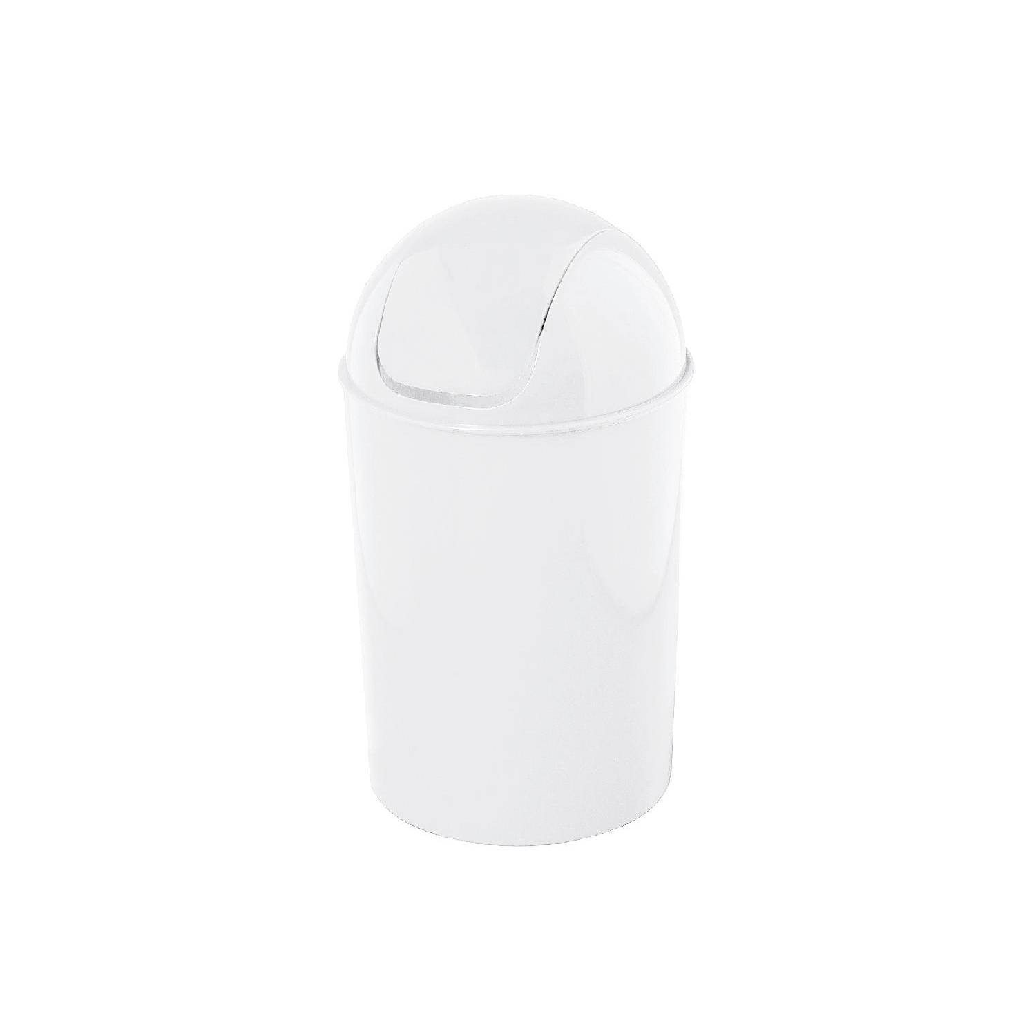 alpfa Schwingdeckeleimer, 7 Liter, Kunststoff, H 29 cm, Ø 20 cm, weiß