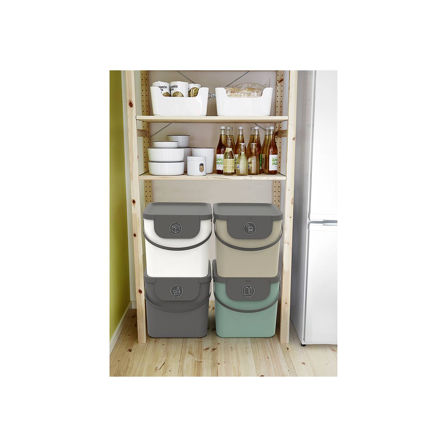 Rotho Albula Abfallbehälter 40l 39,8x35,8x33,9cm, anthrazit