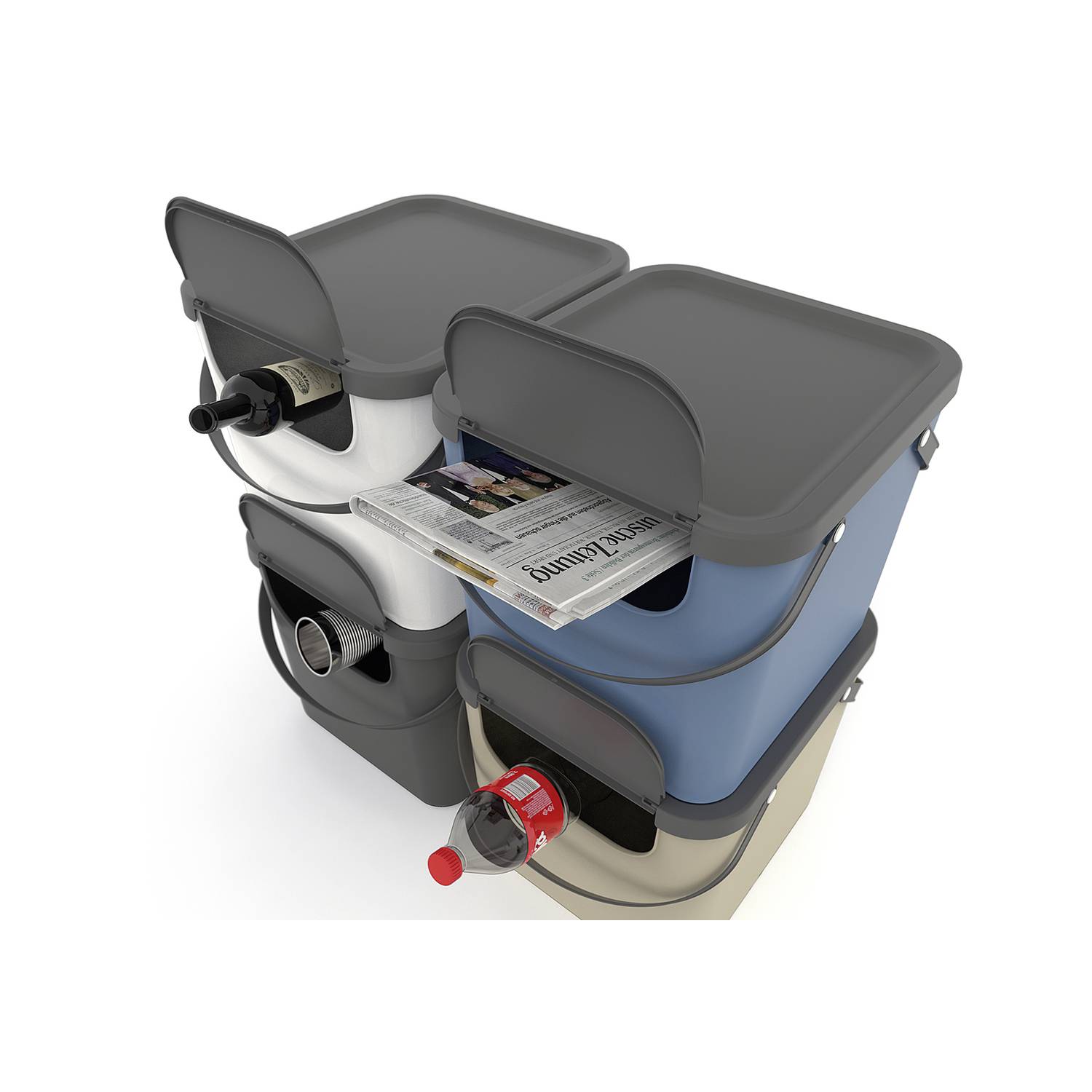 Rotho Albula Abfallbehälter 40l 39,8x35,8x33,9cm, anthrazit