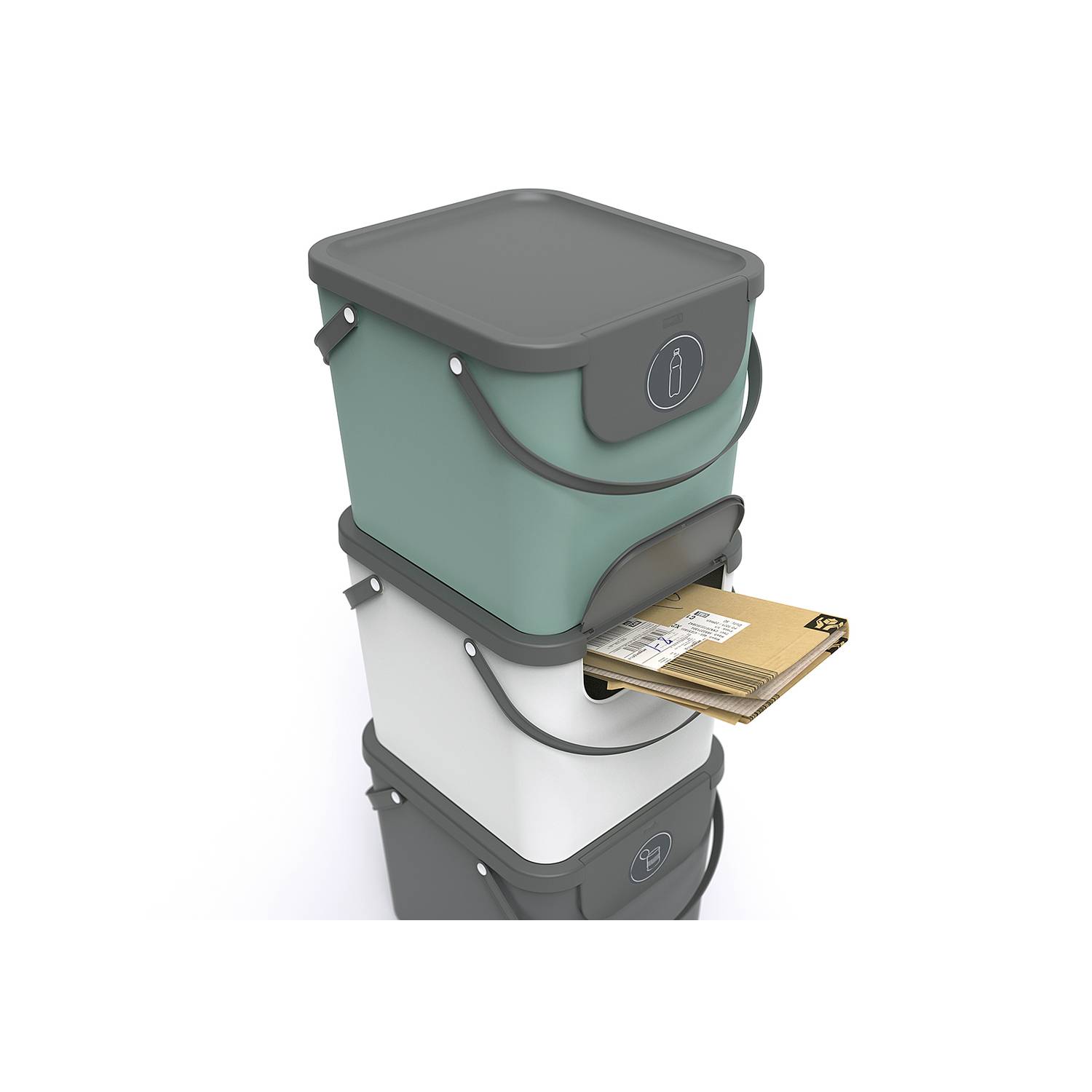 Rotho Albula Abfallbehälter 40l 39,8x35,8x33,9cm, anthrazit