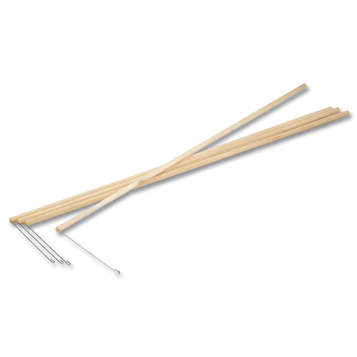 folia Laternenstäbe aus Fichtenholz mit Drahtbügel, 60cm lang, Ø 8mm, natur (50er Pack)