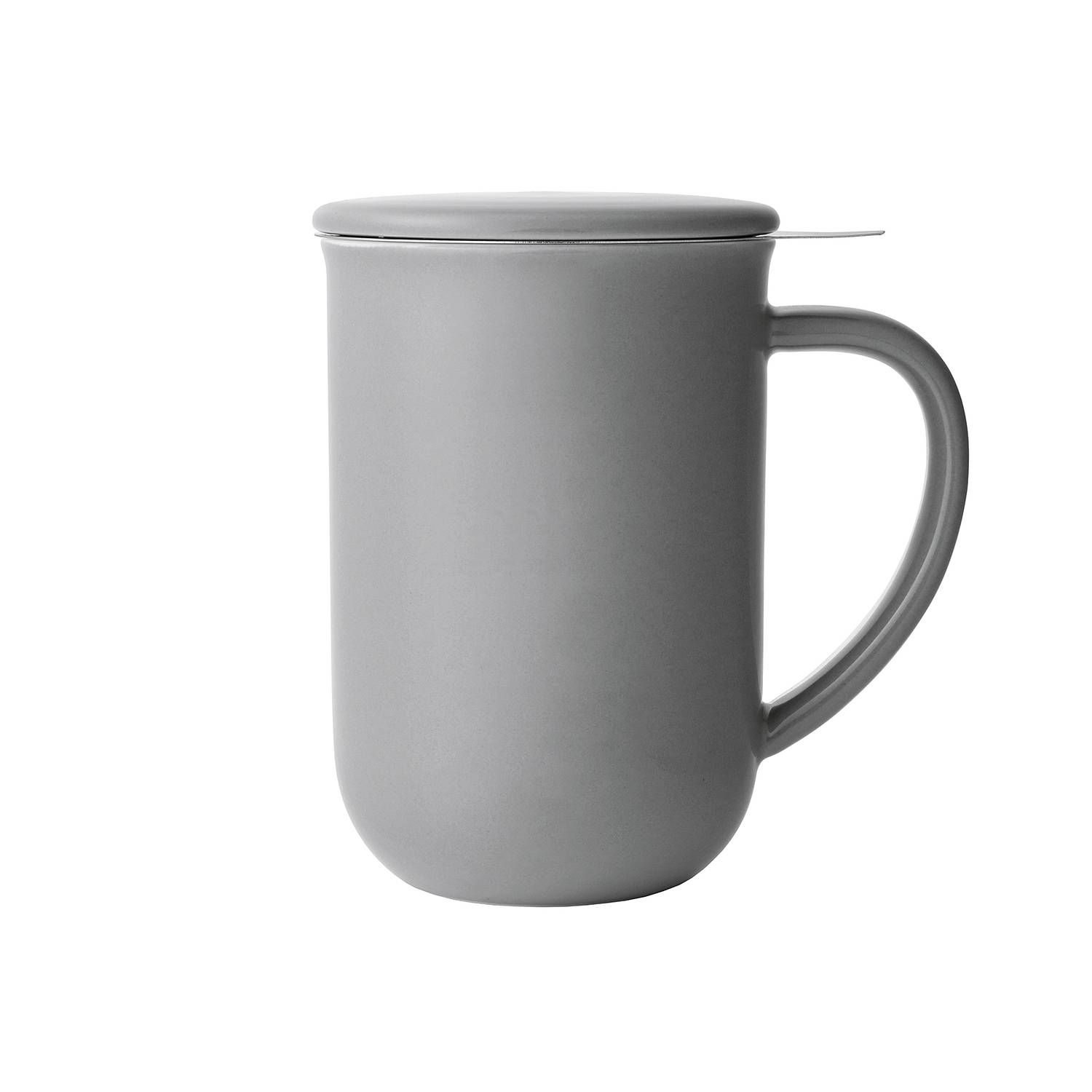 VIVA Scandinavia Teebecher mit Sieb Minima Porzellan/Edelstahl 500ml grau, grau