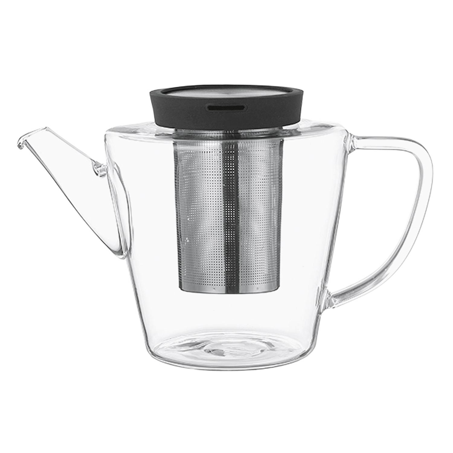 VIVA Scandinavia Teekanne Glas/Edelstahl/Kunststoff/Glas 1l, klar/silber