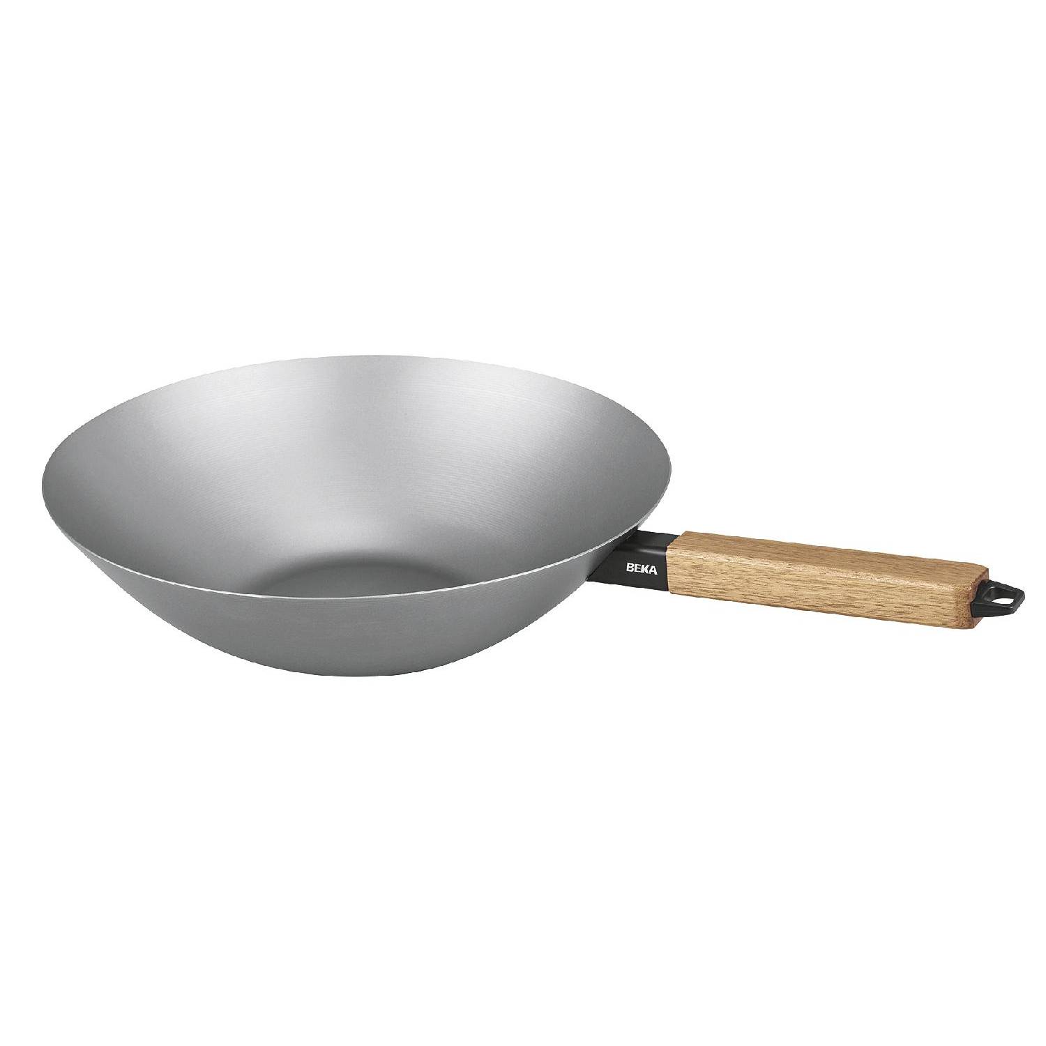 BEKA Nomad Wok Stahl + Akazienholz Ø31cm, silber-grau/natur