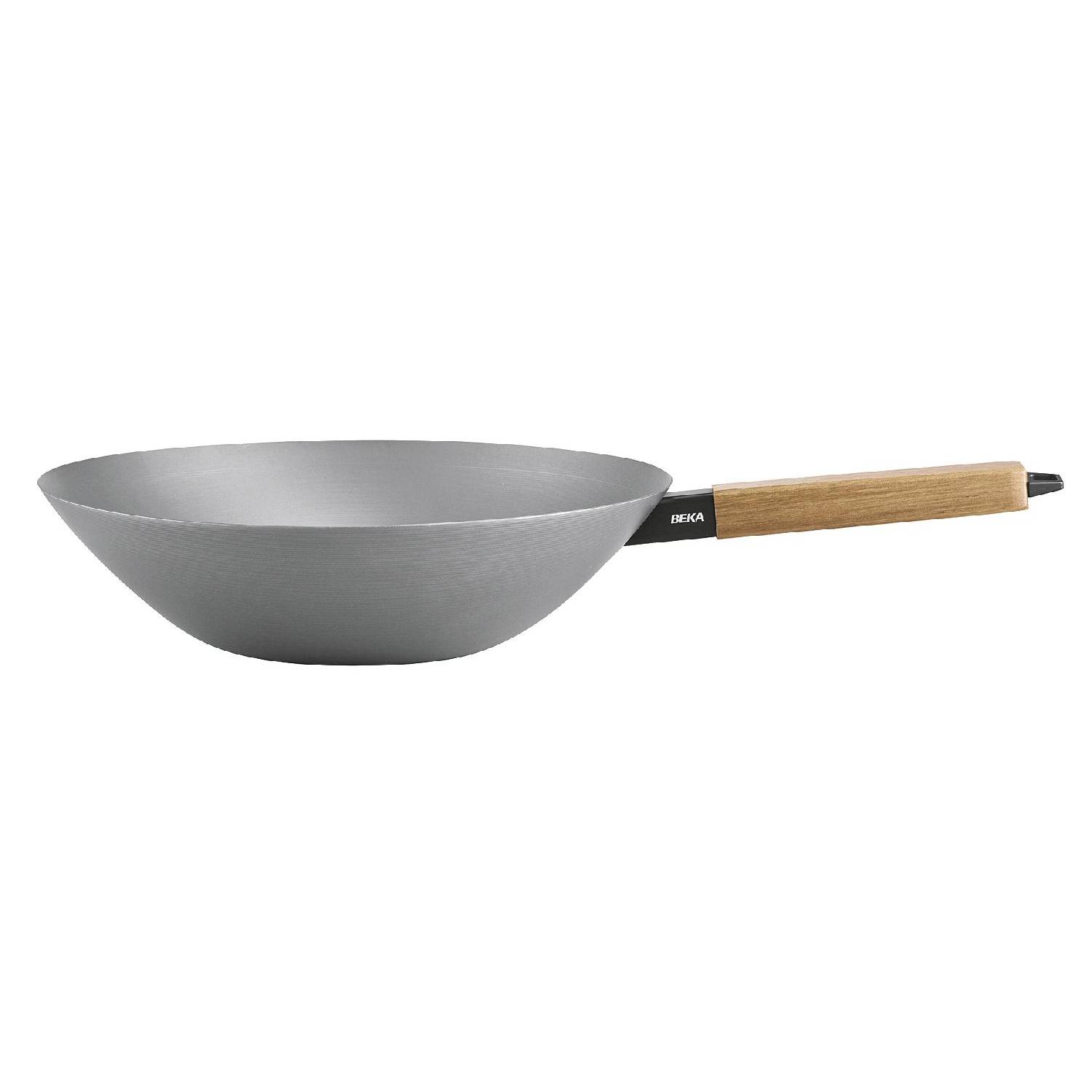 BEKA Nomad Wok Stahl + Akazienholz Ø31cm, silber-grau/natur