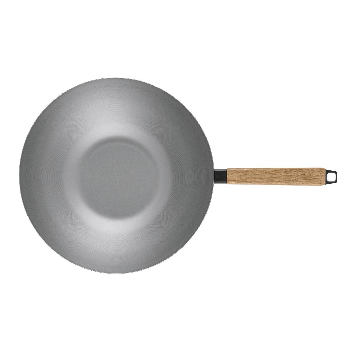 BEKA Nomad Wok Stahl + Akazienholz Ø31cm, silber-grau/natur