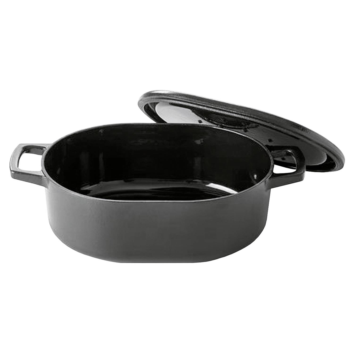 BEKA Schmortopf Nori Ø31cm rovale Form Gusseisen, schwarz
