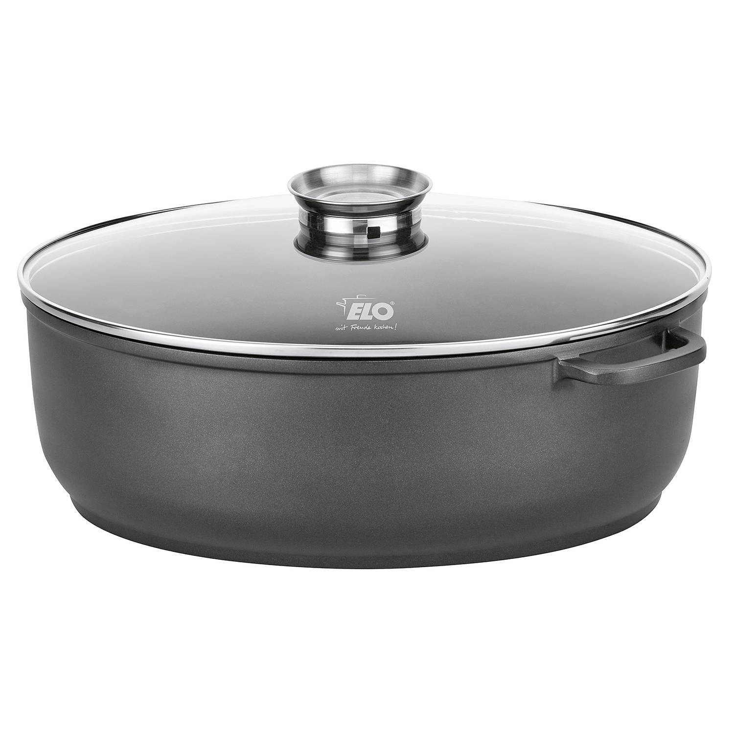ELO Bräter Alucast oval 38x25cm Aluguss, schwarz