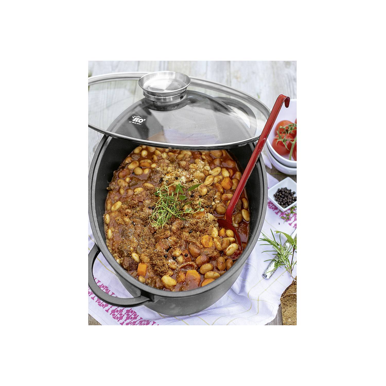 ELO Bräter Alucast oval 38x25cm Aluguss, schwarz