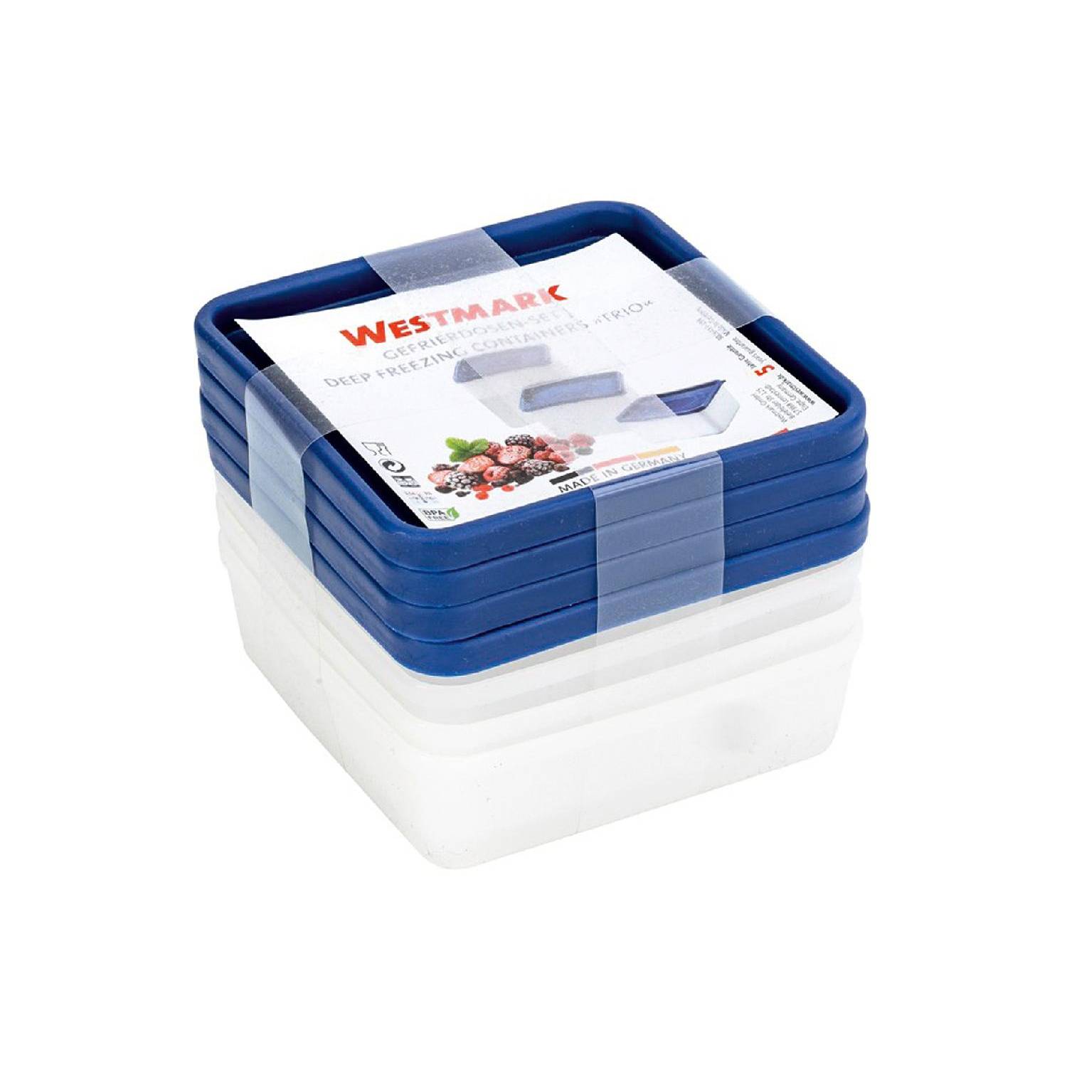 Westmark Gefrierdose Trio 0,25l, blau/klar (4er Pack)