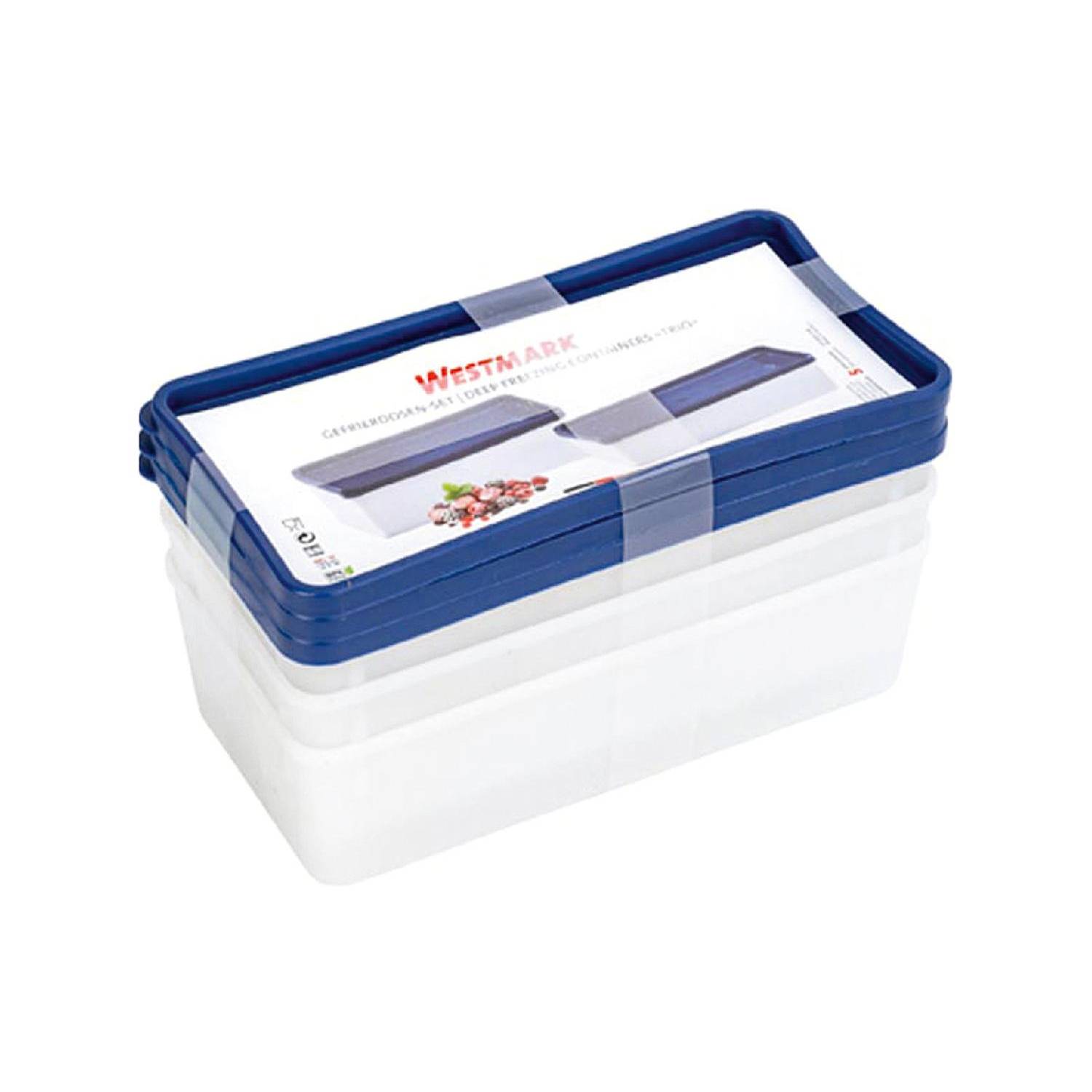 Gefrierdose Trio 1l, blau/klar (3er Pack)