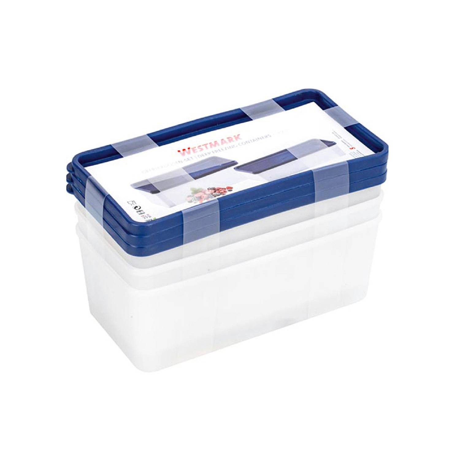 Gefrierdose Trio 1,5l, blau/klar (3er Pack)